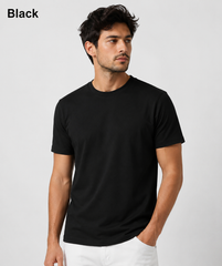 Premium Black Plain T-Shirt | 180 GSM | 100% Cotton