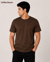 Premium Coffee Brown Plain T-Shirt | 180 GSM | 100% Cotton