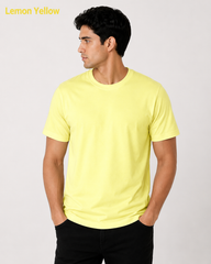 Premium Lemon Yellow Plain T-Shirt | 180 GSM | 100% Cotton