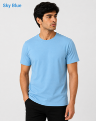 Premium Sky Blue Plain T-Shirt | 180 GSM | 100% Cotton