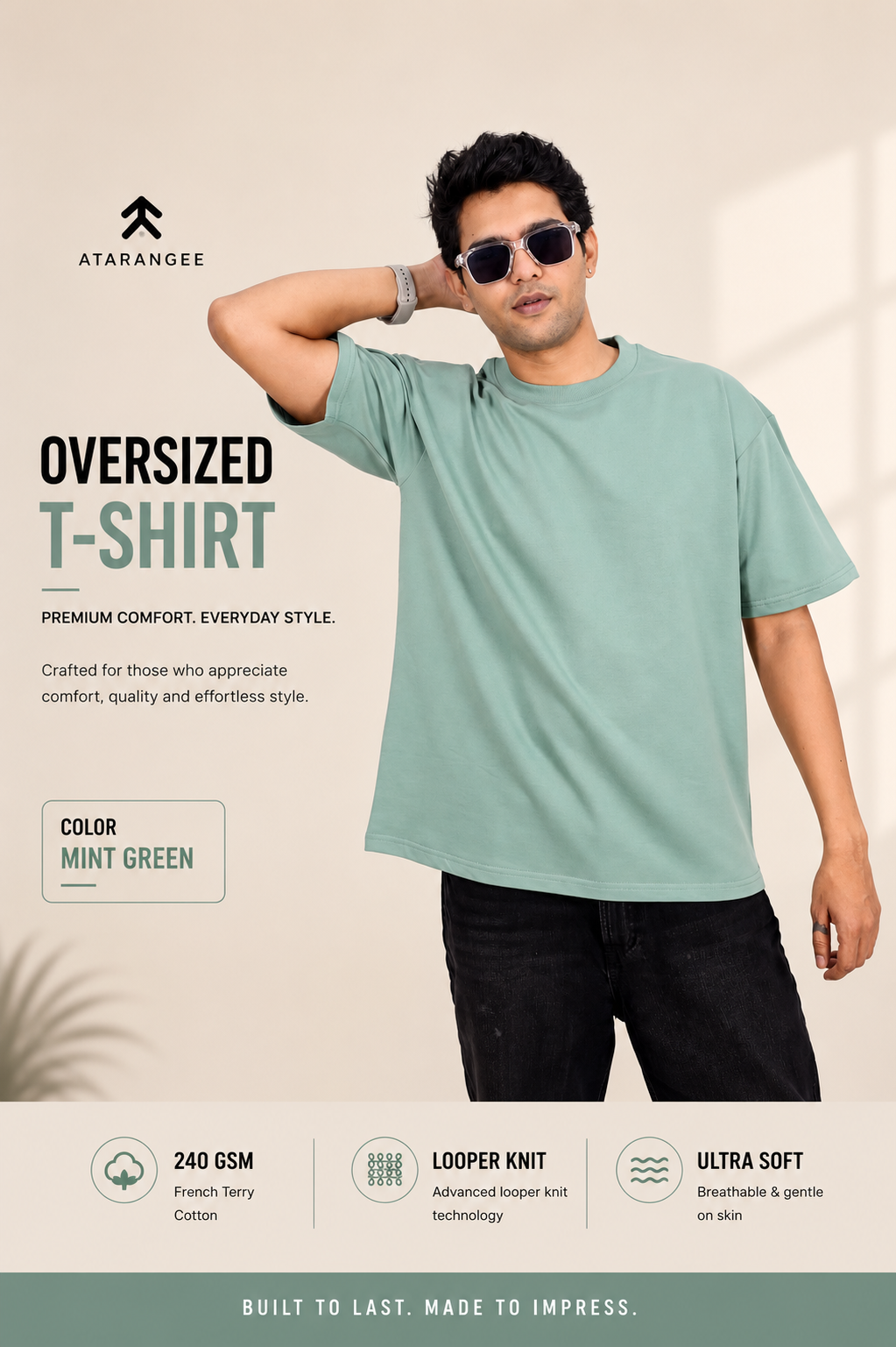 Mint Green | Oversize T-Shirt | Atarangee