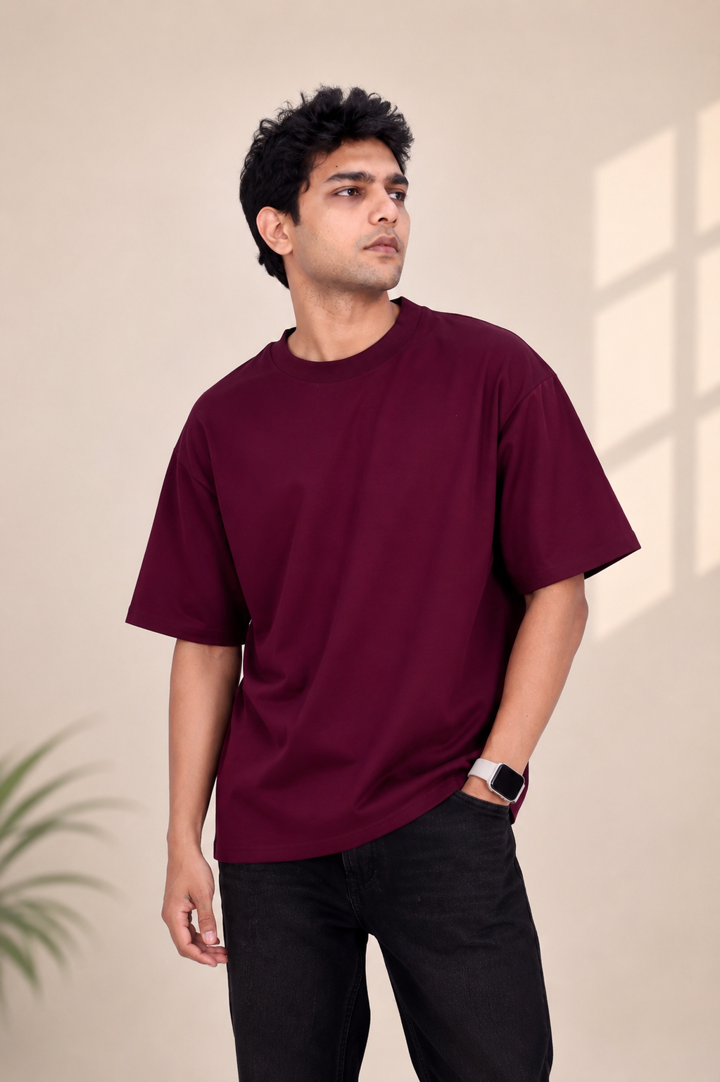 Burgundy | Oversized T-Shirt | Atarangee