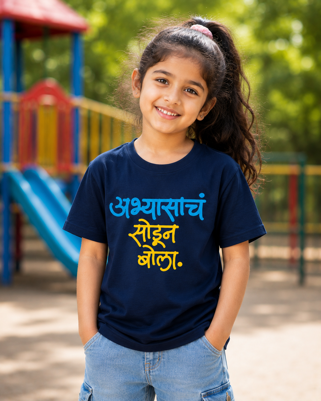 Abhyasach Sodun Bola – Kids Marathi T-Shirt | Atarangee