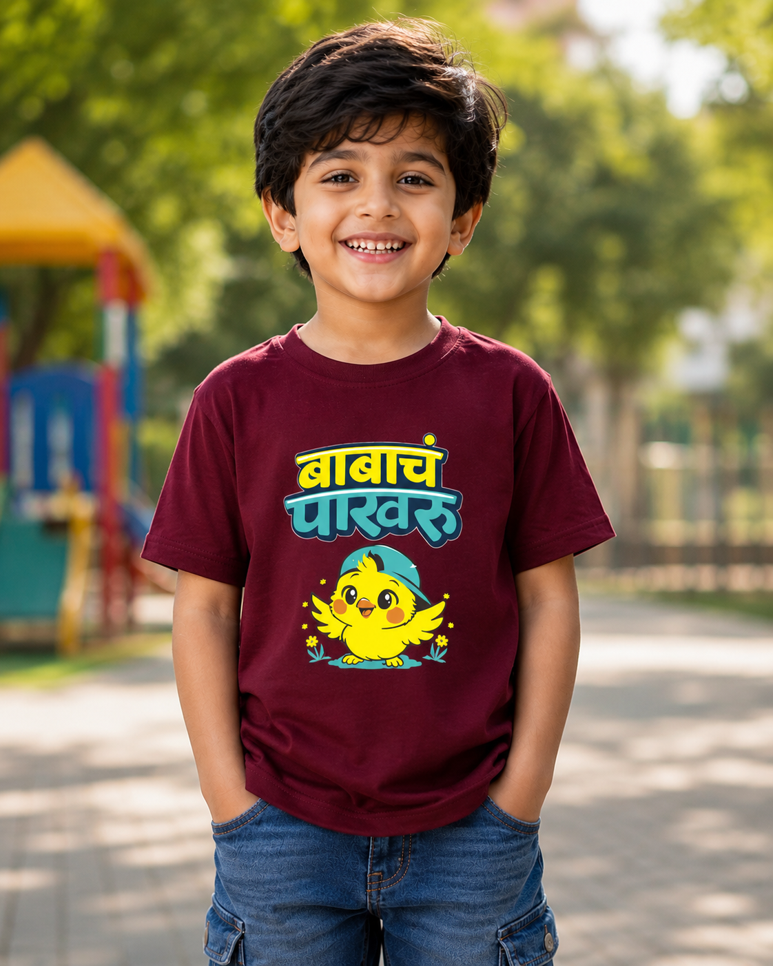 Babacha Pakharu –  Kids Marathi T-Shirt | Atarangee