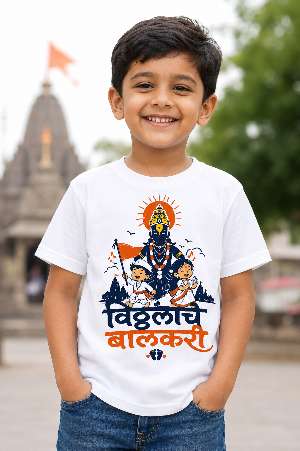 Little Devotees of Vitthal Kids T-Shirt | Atarangee