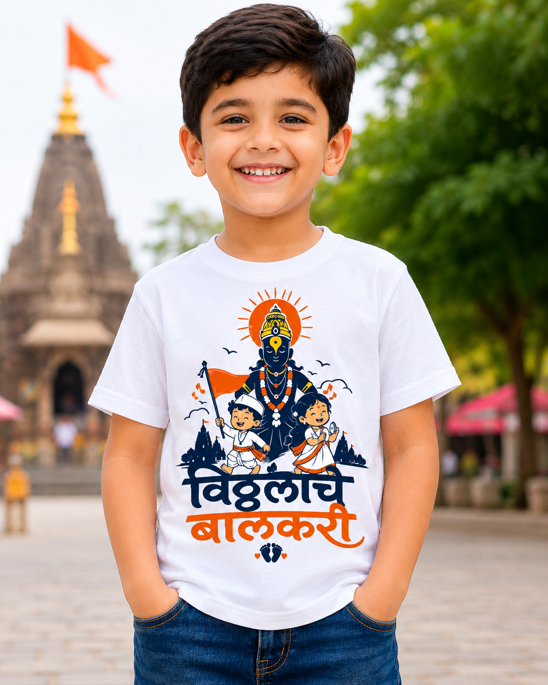 Little Devotees of Vitthal Kids T-Shirt | Atarangee
