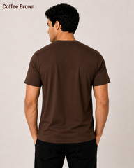 Premium Coffee Brown Plain T-Shirt | 180 GSM | 100% Cotton