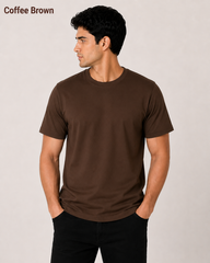 Premium Coffee Brown Plain T-Shirt | 180 GSM | 100% Cotton