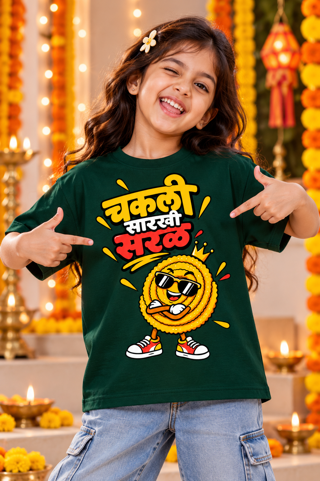 Chakali Sarkhi Saral | Kids Diwali T-Shirt | Atarangee