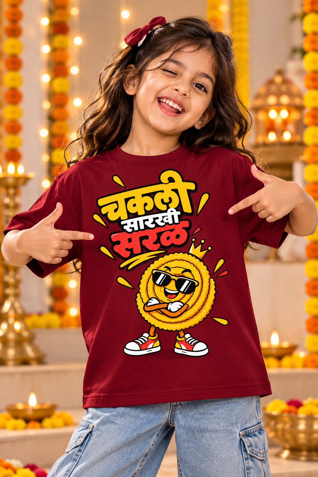 Chakali Sarkhi Saral | Kids Diwali T-Shirt | Atarangee
