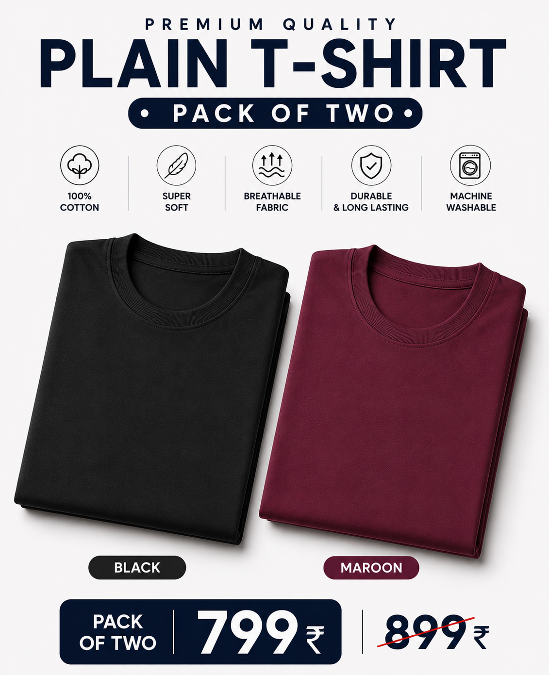 Atarangee Everyday Essentials Combo – Black & Maroon