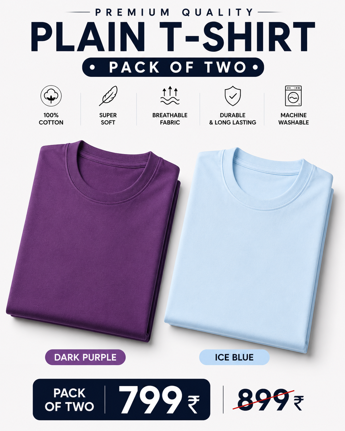 Atarangee Everyday Essentials Combo – Purple & Ice Blue
