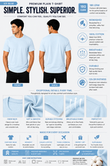 Premium Ice Blue Plain T-Shirt | 180 GSM | 100% Cotton