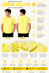 Premium Lemon Yellow Plain T-Shirt | 180 GSM | 100% Cotton