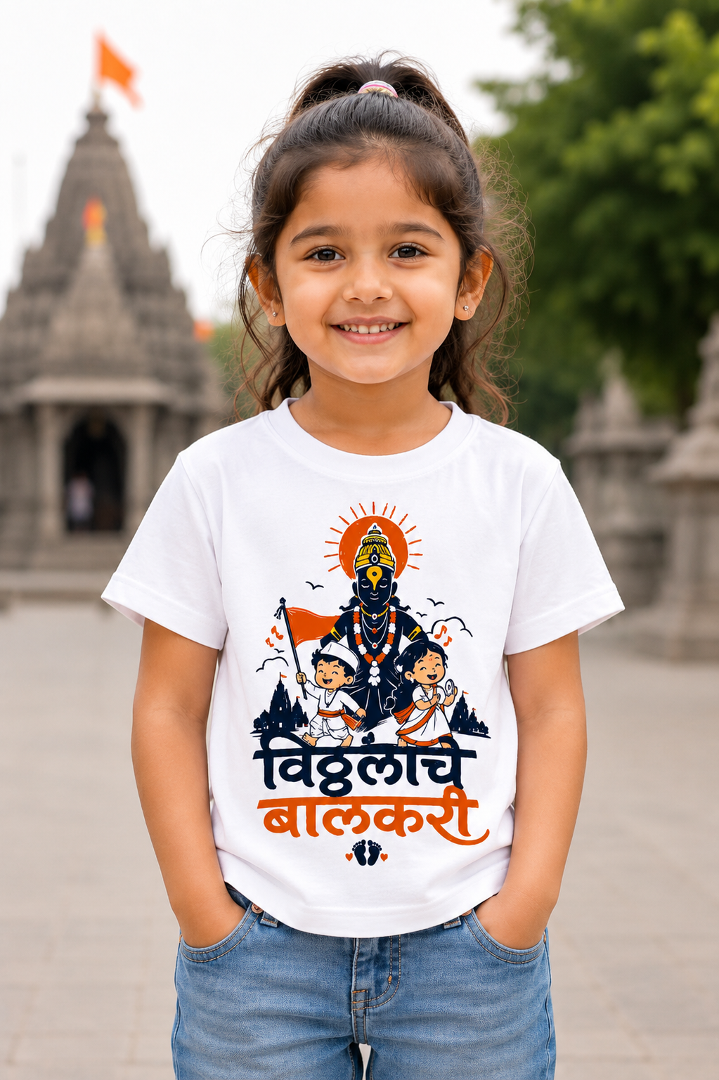 Little Devotees of Vitthal Kids T-Shirt | Atarangee