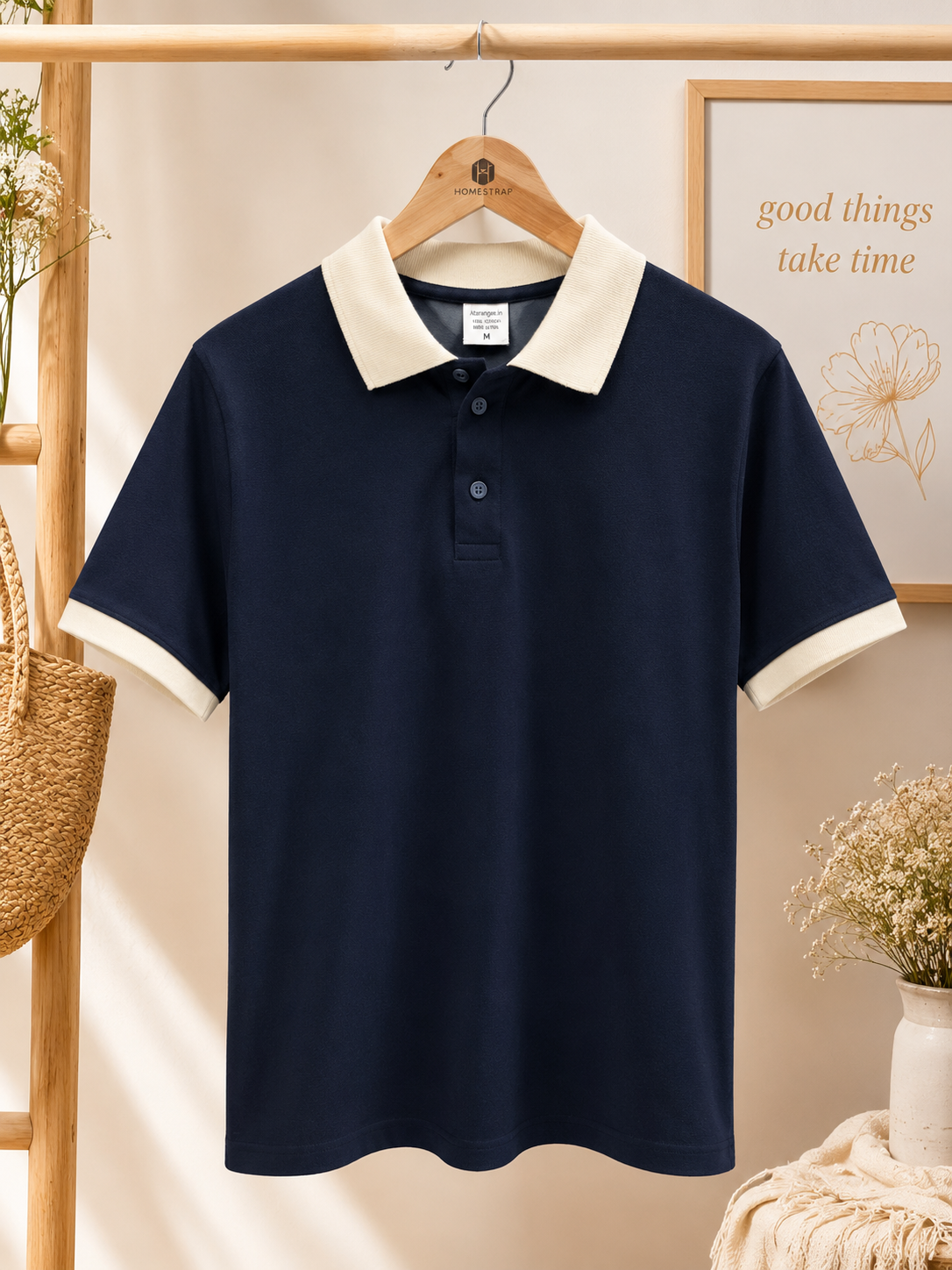 Premium Collar T-Shirt Combo | Navy Blue & Off-White | Atarangee
