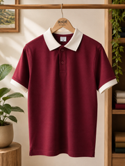 Premium Collar T-Shirt Combo | Navy Blue & Maroon | Atarangee