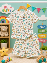Barakhadi Doodle | Kids Cord Set |  T-shirt + Half Pant | Ataranngee