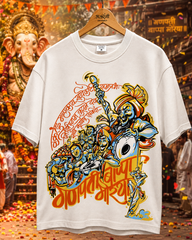 Dhol Tasha – Ganpati Bappa Morya | Premium Marathi Oversized T-Shirt | Atarangee