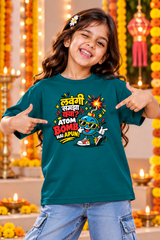 Lavangi Samja Kya, Atom Bomb Hai Apun | Kids Girl Diwali T-Shirt | Atarangee