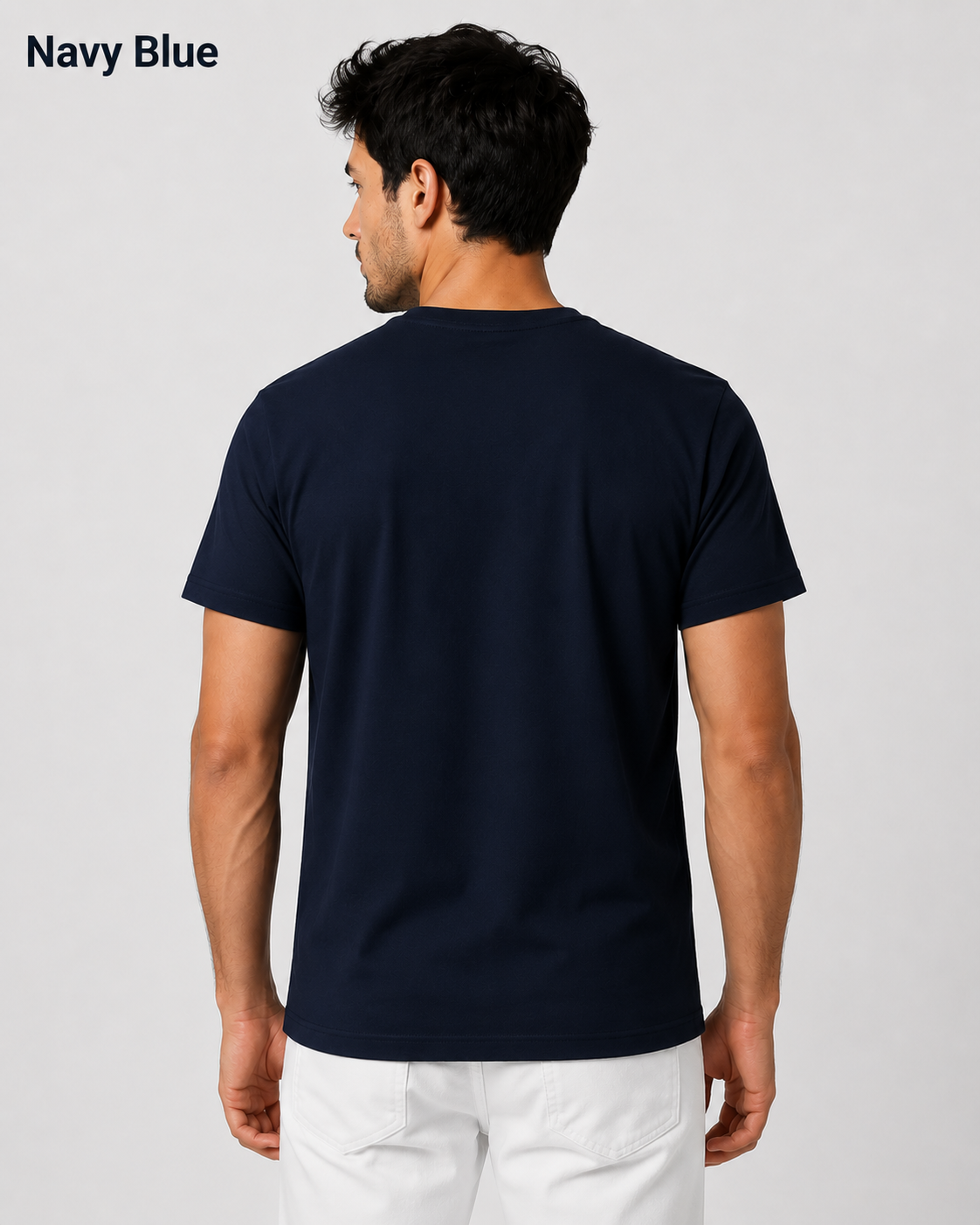 Premium Navy Blue Plain T-Shirt | 180 GSM | 100% Cotton