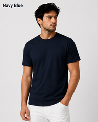 Premium Navy Blue Plain T-Shirt | 180 GSM | 100% Cotton