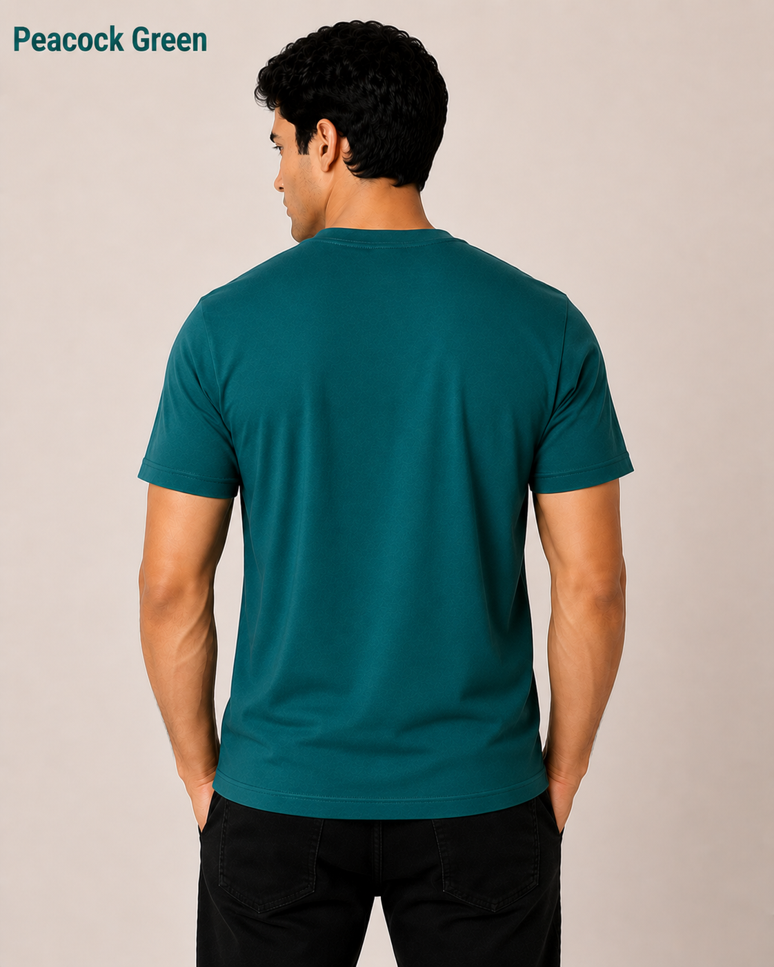 Premium Peacock Green Plain T-Shirt | 180 GSM | 100% Cotton