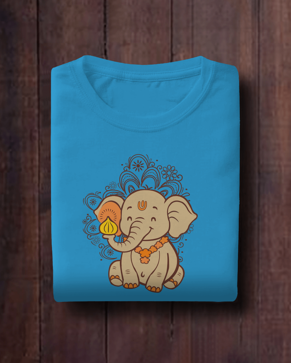 Cute Elephant with Modak – Kids Marathi T-Shirt | Atarangee