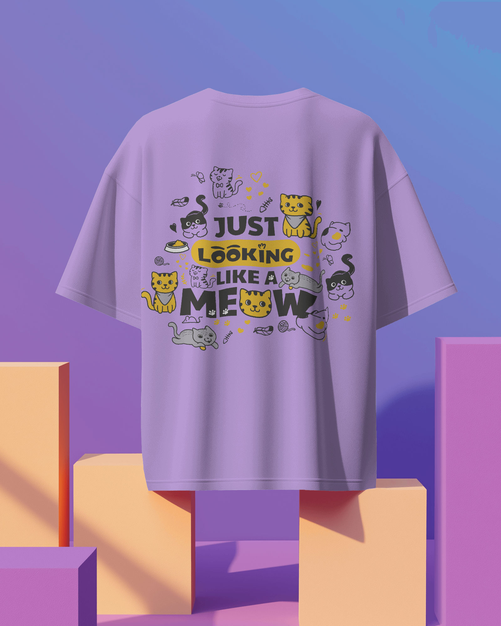 Just Looking Like a Meow – Oversize T-Shirt  | Cat Theme | Atarangee
