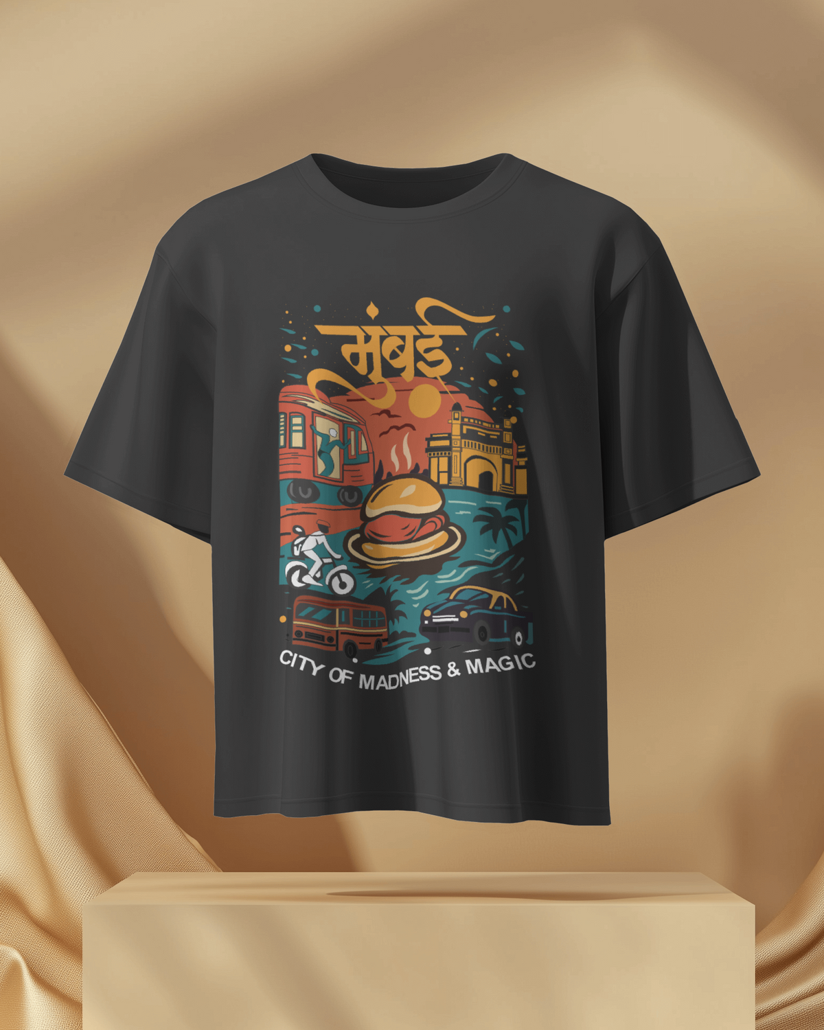Mumbai – City of Madness & Magic | Oversize Marathi T-Shirt | Atarangee