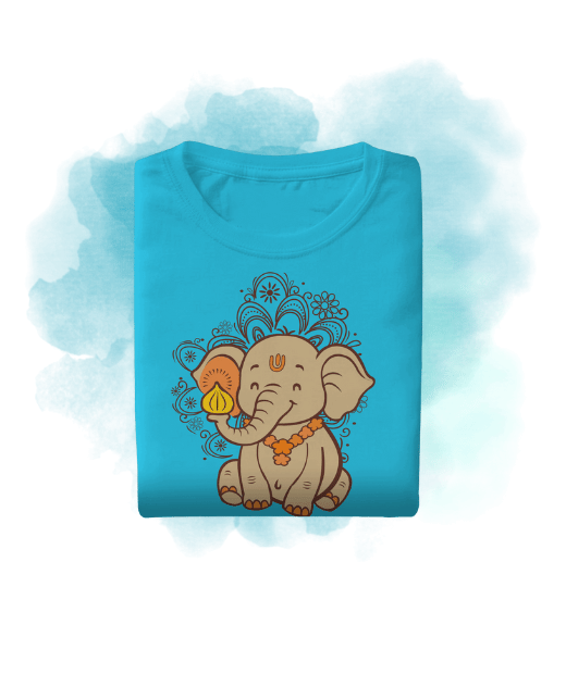 Kids T-Shirt CUTE ELEPHANT WITH MODAK